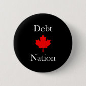 Canada Maple Leaf Schulden Nation Dark Color Button (Vorderseite)