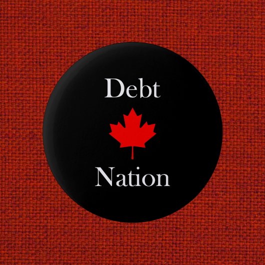 Canada Maple Leaf Schulden Nation Dark Color Button
