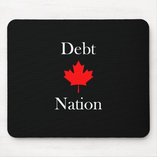 Canada Maple Leaf Schulden Nation Dark Color Mousepad (Vorne)