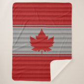 Canada Maple Leaf Throw Blanket Strick Print Sherpadecke (Vorderseite)