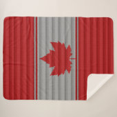 Canada Maple Leaf Throw Blanket Strick Print Sherpadecke (Vorderseite (Horizontal))