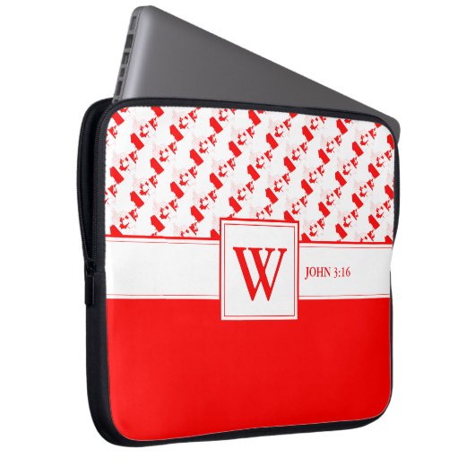 CANADA Monogram Christlich Scripting Notebook Laptopschutzhülle (Vorne Rechts)