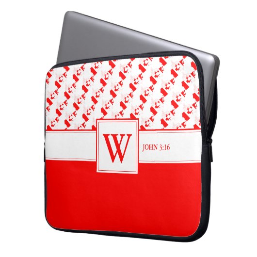 CANADA Monogram Christlich Scripting Notebook Laptopschutzhülle (Vorderseite Links)