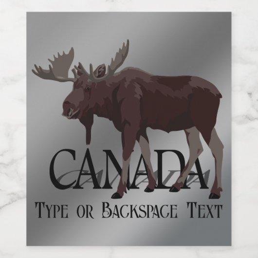 Canada Moose Bottle Labels Custom Else Labels Weinetikett (Einzelnes Label)
