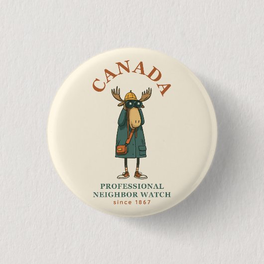 Canada Moose Neighbour Watch Button (Vorderseite)