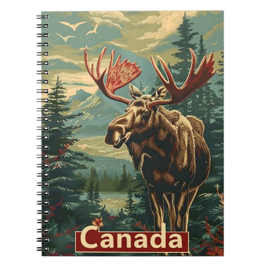 Canada Moose Vintag Notizblock (Vorderseite)