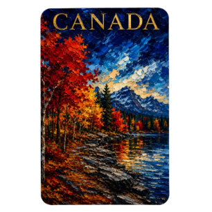 Canada Mountain Lake Art Souvenier Magnet