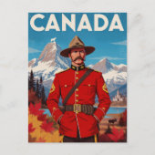 Canada Mountie Vintage Art Postkarte (Vorderseite)