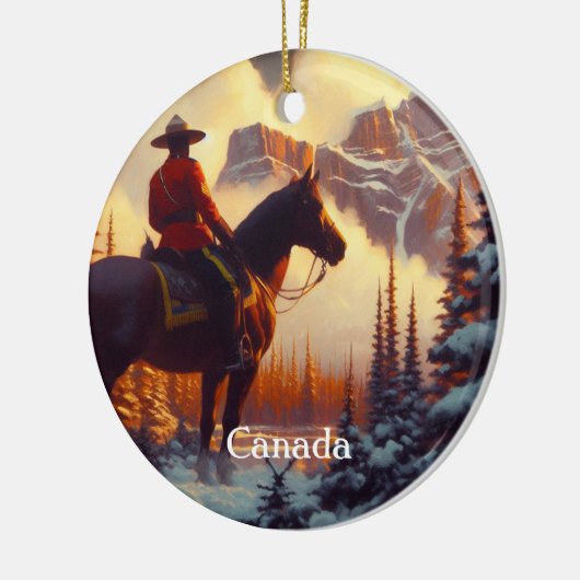 Canada Mounty Rockies Christmas Tree Ornament (Links)