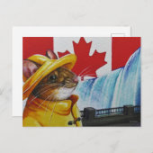 Canada Mouse at Niagara Falls Wasserfarbenart Postkarte (Vorne/Hinten)