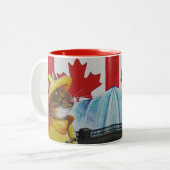 Canada Mouse at Niagara Falls Wasserfarbenart Zweifarbige Tasse (Vorderseite Links)