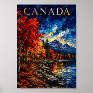 Canada: Radiant Autumn Mountains Art Souvenir Poster