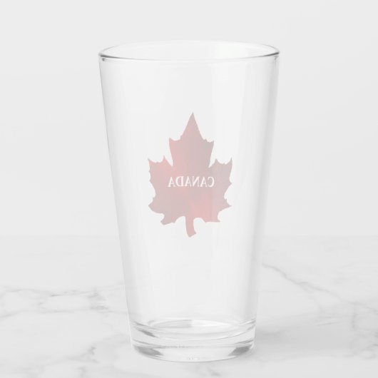 CANADA Red Maple Leaf Glass Cup Glas (Rückseite)