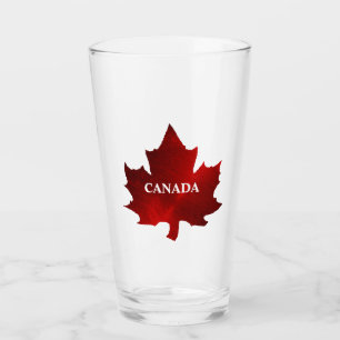 CANADA Red Maple Leaf Glass Cup Glas
