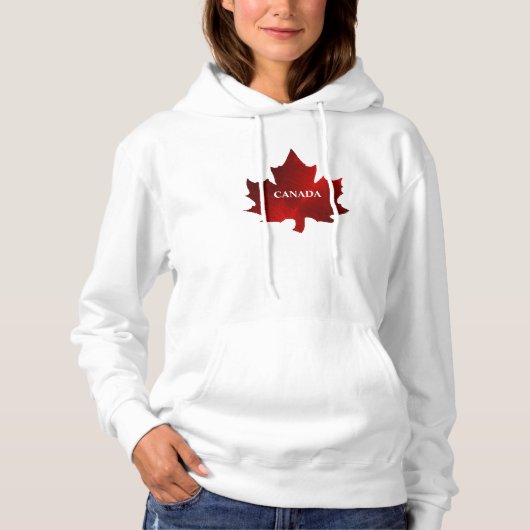 CANADA Red Maple Leaf Womens Hoodie (Vorderseite)