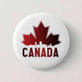 Canada Skyline Gradient Maple Leaf Patriotic Button (Vorderseite)