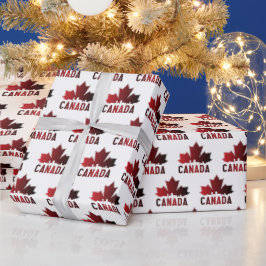 Canada Skyline Gradient Maple Leaf Patriotic Geschenkpapier