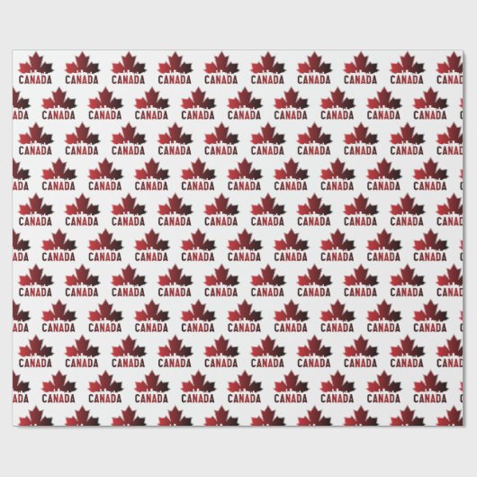 Canada Skyline Gradient Maple Leaf Patriotic Geschenkpapier (Flach)