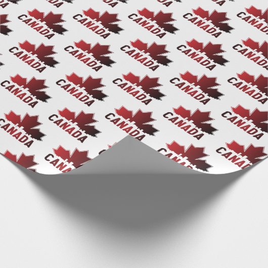 Canada Skyline Gradient Maple Leaf Patriotic Geschenkpapier (Ecke)