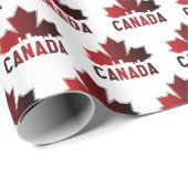 Canada Skyline Gradient Maple Leaf Patriotic Geschenkpapier (Rolleneckpunkt)