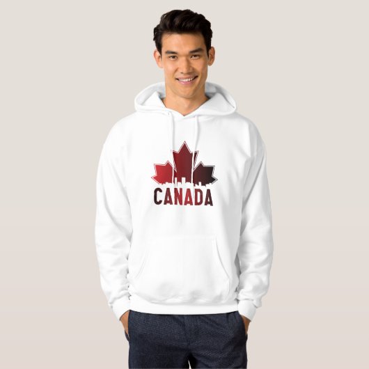 Canada Skyline Gradient Maple Leaf Patriotic Hoodie (Vorne ganz)