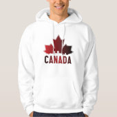 Canada Skyline Gradient Maple Leaf Patriotic Hoodie (Vorderseite)