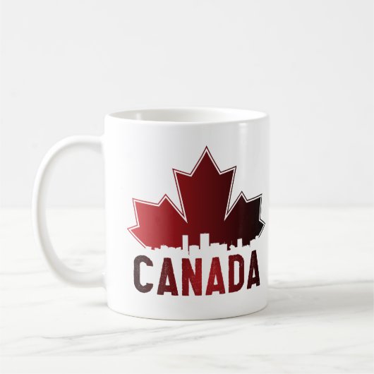 Canada Skyline Gradient Maple Leaf Patriotic Kaffeetasse (Links)