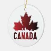 Canada Skyline Gradient Maple Leaf Patriotic Keramik Ornament (Links)