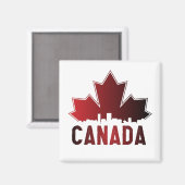 Canada Skyline Gradient Maple Leaf Patriotic Magnet (Vorderseite/Rückseite)