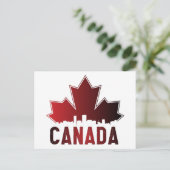 Canada Skyline Gradient Maple Leaf Patriotic Postkarte (Stehend Vorderseite)