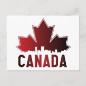 Canada Skyline Gradient Maple Leaf Patriotic Postkarte (Vorderseite)
