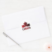 Canada Skyline Gradient Maple Leaf Patriotic Runder Aufkleber (Umschlag)