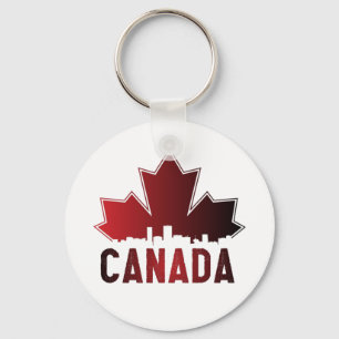 Canada Skyline Gradient Maple Leaf Patriotic Schlüsselanhänger