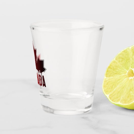 Canada Skyline Gradient Maple Leaf Patriotic Schnapsglas (Rechts)