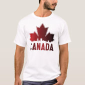 Canada Skyline Gradient Maple Leaf Patriotic T-Shirt (Vorderseite)