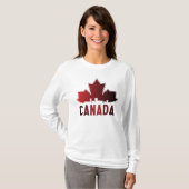 Canada Skyline Gradient Maple Leaf Patriotic T-Shirt (Vorne ganz)