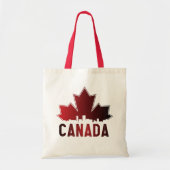 Canada Skyline Gradient Maple Leaf Patriotic Tragetasche (Vorne)