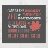 Canada Slang Subway Art Bierflaschenetikett (Einzelnes Label)