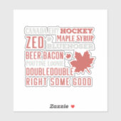 Canada Slang Subway Art Car Vinyl Sticker (Blatt)