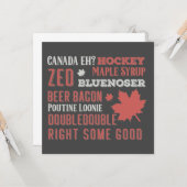 Canada Slang Subway Art Flat Greeting Card Karte (Vorderseite/Rückseite Beispiel)