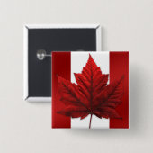 Canada Souvenir Buttons Canada Flag Maple Leaf But (Vorne & Hinten)