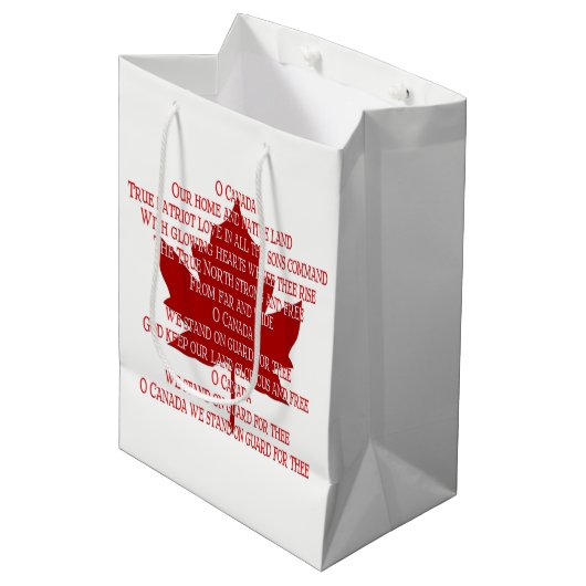 Canada Souvenir Geschenktaschen Kanada Anthem Gesc Mittlere Geschenktüte (Vorderseite Schrägansicht)