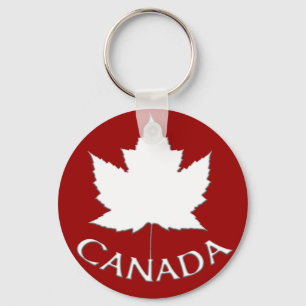 Canada Souvenir Key Chain Red & White Maple Leaf Schlüsselanhänger