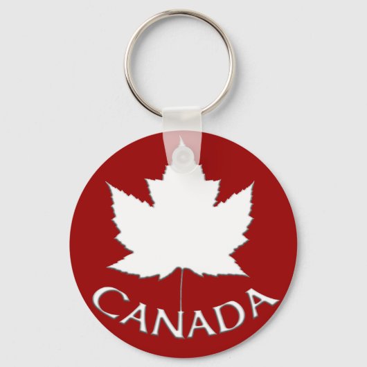 Canada Souvenir Key Chain Red & White Maple Leaf Schlüsselanhänger (Vorderseite)
