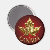 Canada Souvenir Kühlschrankmagnet Gold Maple Leaf  (Vorderseite/Rückseite)