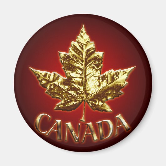 Canada Souvenir Kühlschrankmagnet Gold Maple Leaf  (Vorne)