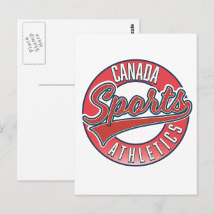 Canada Sports Athletic Red Logo Postkarte
