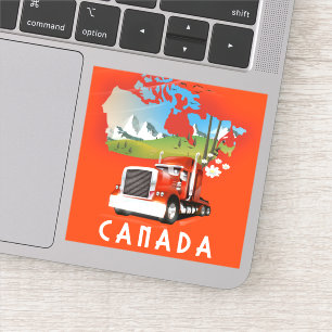Canada Truck Map Reiseplakat Aufkleber