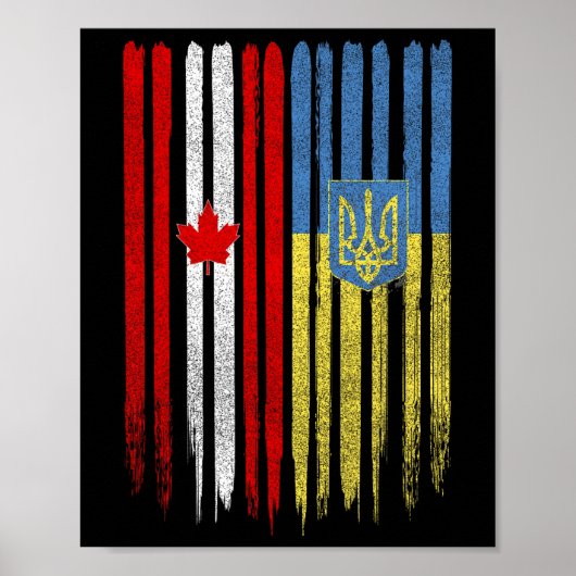 Canada Ukraine Canadian Ukrainian Flag  Poster (Vorne)
