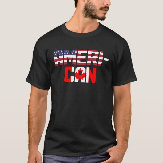 Canada USA Canadian American Flag Pride Patriotic T-Shirt (Vorderseite)